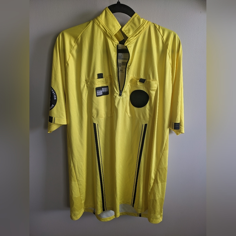 Official Sports Soccer Shirt Yellow / Black Referee Uniform Men's 3xl